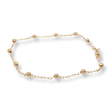 Gold Paper Clip Bead Anklet